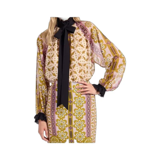 Cerere Ruffled High-Neck Blouse