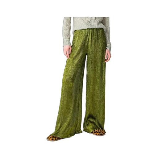Palazzo Trousers In Froissé Lamé