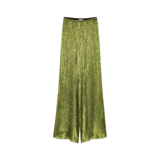 Palazzo Trousers In Froissé Lamé
