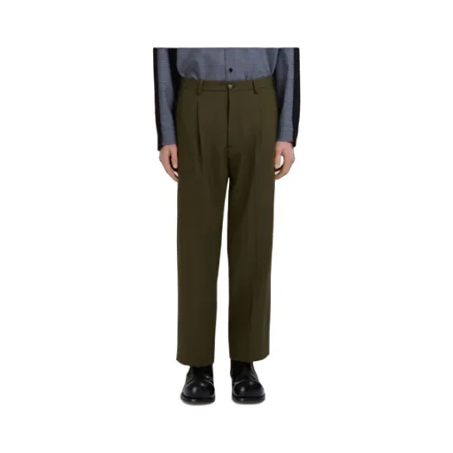 Deep Green Wool Trousers