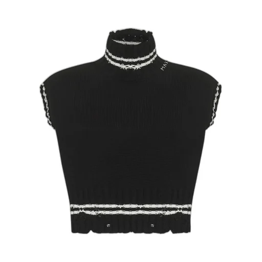 Marni High-Neck Distressed Sweater