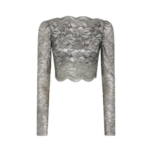 Rabanne Lace Detailed Cropped Top