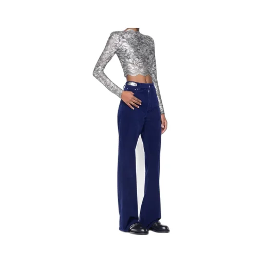 Rabanne Lace Detailed Cropped Top