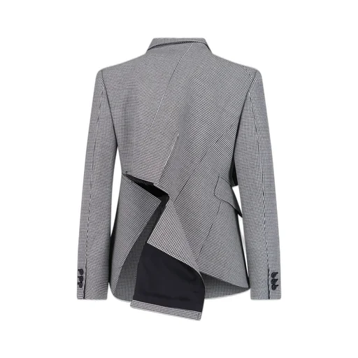 Comme Des GarÇOns Asymmetric Checked Buttoned Blazer
