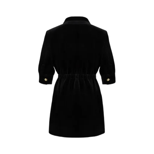 Velvet Double-Breasted Dress