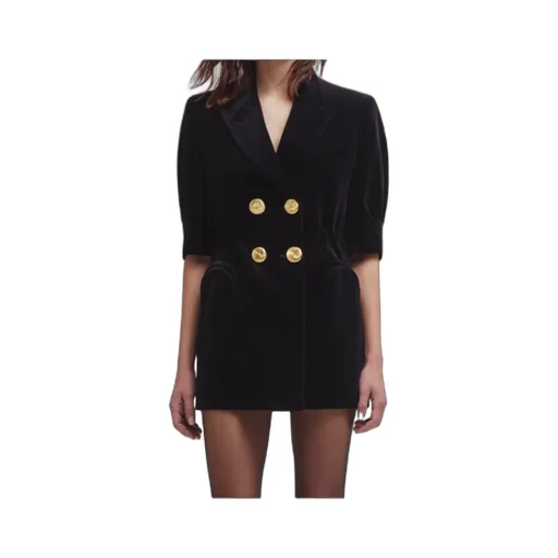 Velvet Double-Breasted Dress