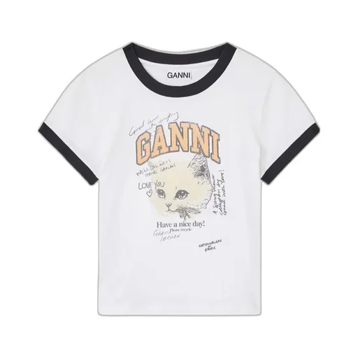 White Cropped Kitty T-Shirt