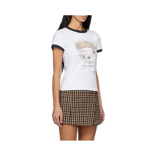 White Cropped Kitty T-Shirt