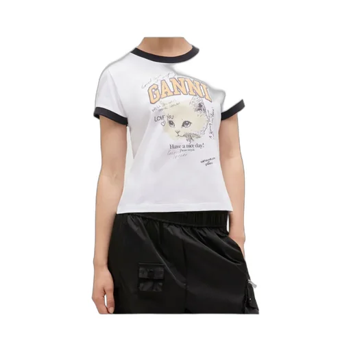 White Cropped Kitty T-Shirt