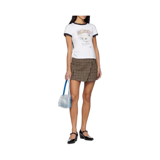 White Cropped Kitty T-Shirt