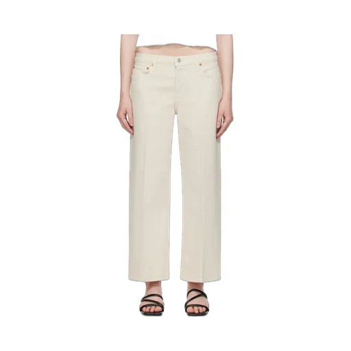 Off-White Comfort Stretch Wide Leg Crop Jeans