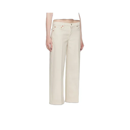 Off-White Comfort Stretch Wide Leg Crop Jeans