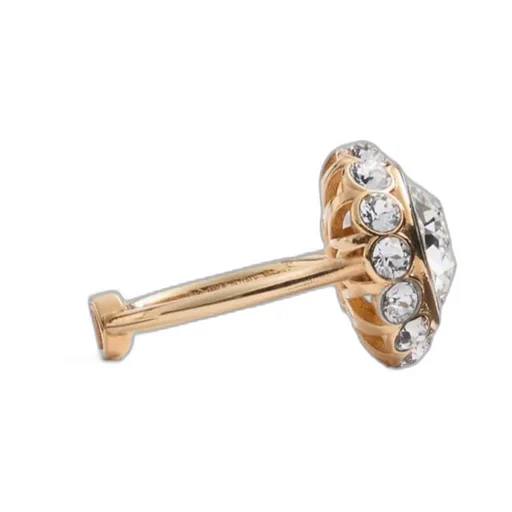 Vlogo Signature Ring In Metal, Enamel And Crystals
