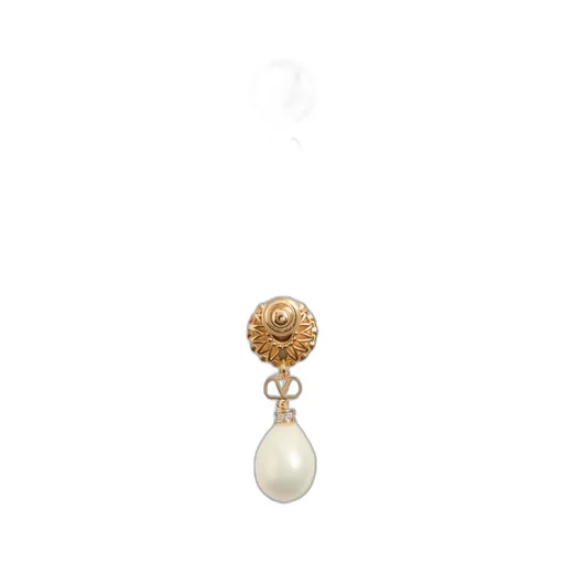 Vlogo Signature Earrings In Metal, Enamel, Pearls And Crystals