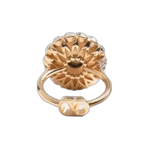 Vlogo Signature Ring In Metal, Enamel And Crystals