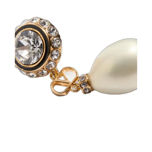 Vlogo Signature Earrings In Metal, Enamel, Pearls And Crystals