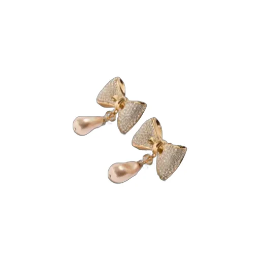San Fin Metal Earrings With Swarovski® Crystals And Pearls