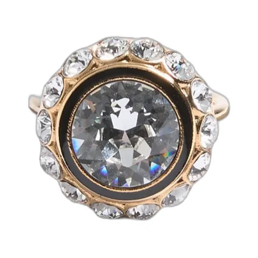 Vlogo Signature Ring In Metal, Enamel And Crystals