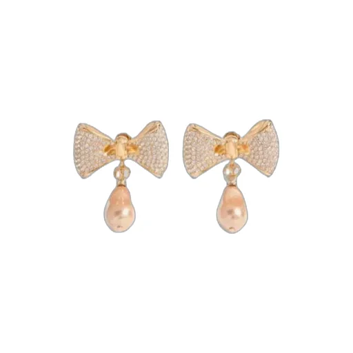 San Fin Metal Earrings With Swarovski® Crystals And Pearls