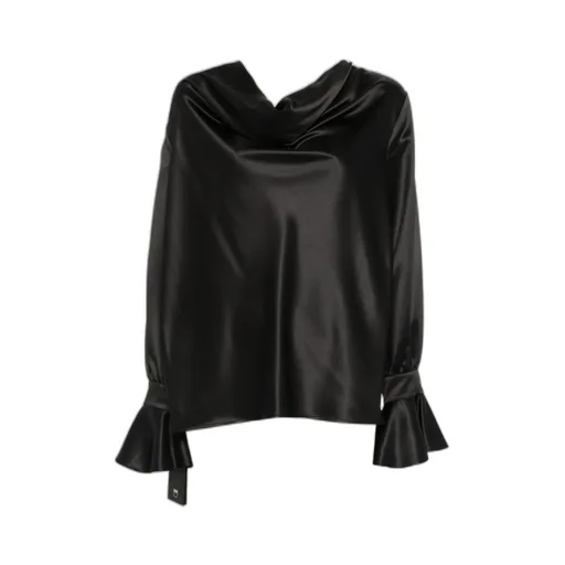 Filipa Cowl-Neck Long-Sleeve Blouse