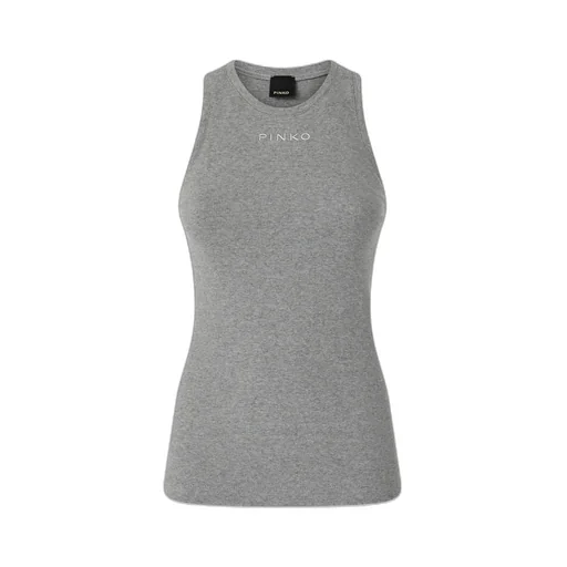 Pinko Logo Embroidered Ribbed Tank Top