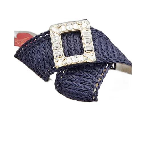 Wedge Mules In Raffia