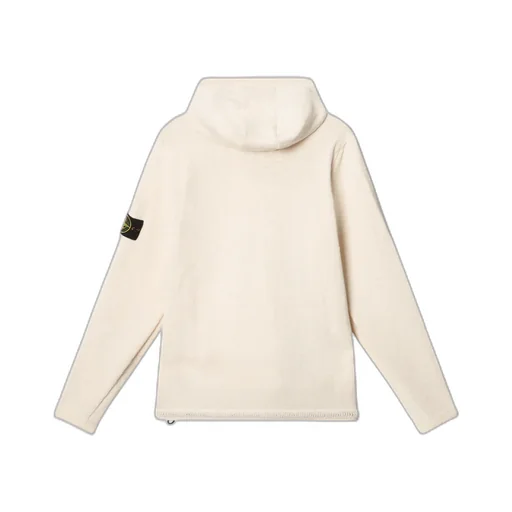 Hooded Jumper With Contrast Bands And Bottom Drawstring
