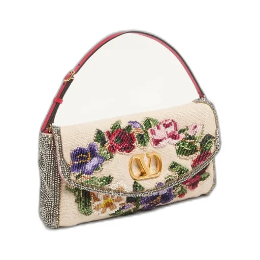 Valentino Garavani Devain Embroidered Small Shoulder Bag