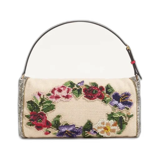 Valentino Garavani Devain Embroidered Small Shoulder Bag