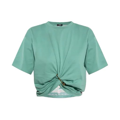 Versace Safety Pin Detailed Crewneck T-Shirt