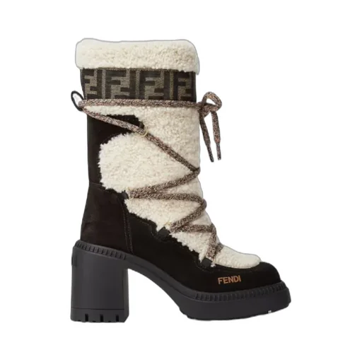 Apres Chic White Shearling And Suede Boots