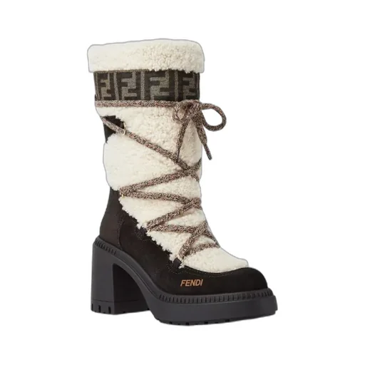 Apres Chic White Shearling And Suede Boots
