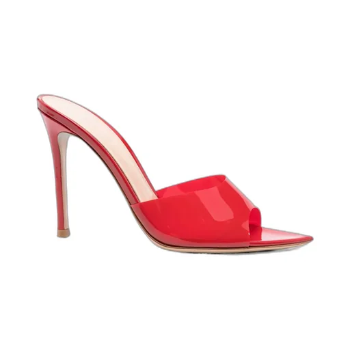 100Mm Leather Heeled Mules