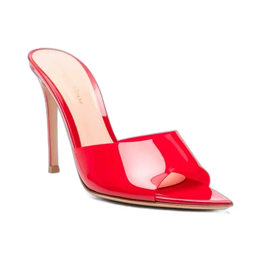 100Mm Leather Heeled Mules
