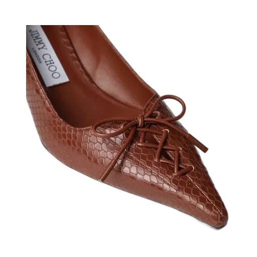 50Mm Scarlett Lace-Up Snakeskin-Effect Pumps