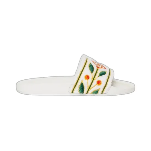 Casablanca Logo Detailed Terry Slides