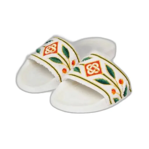 Casablanca Logo Detailed Terry Slides