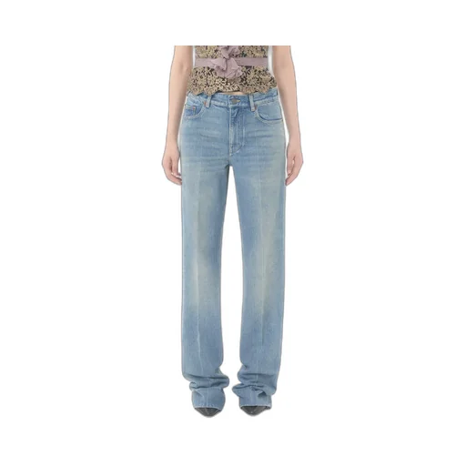 Valentino Logo Patch Straight Leg Jeans