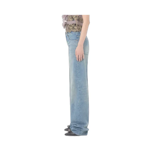 Valentino Logo Patch Straight Leg Jeans