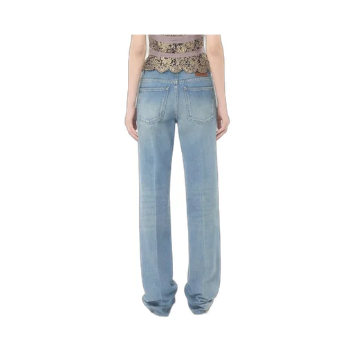 Valentino Logo Patch Straight Leg Jeans