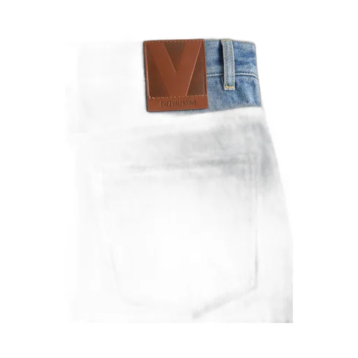 Valentino Logo Patch Straight Leg Jeans