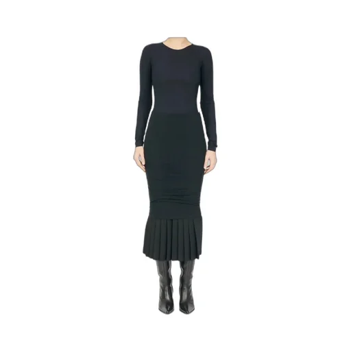 Mm6 Maison Margiela Mid-Rise Pleated Midi Skirt