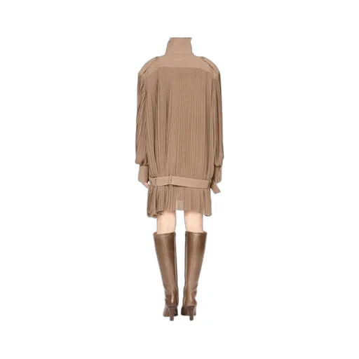Mm6 Maison Margiela High-Neck Pleated Mini Dress