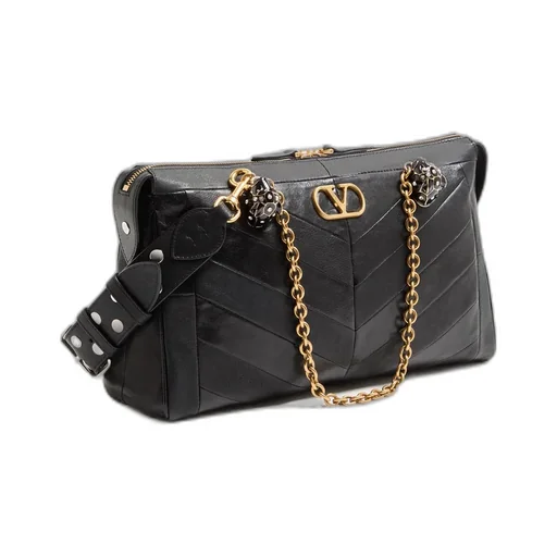Valentino Panthea Logo Plaque Quilted Shoulder Bag