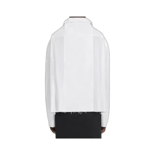 Mm6 Maison Margiela Buttoned Frayed-Hem Shirt
