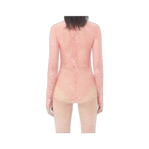 Valentino Lace Detailed Mock Neck Bodysuit