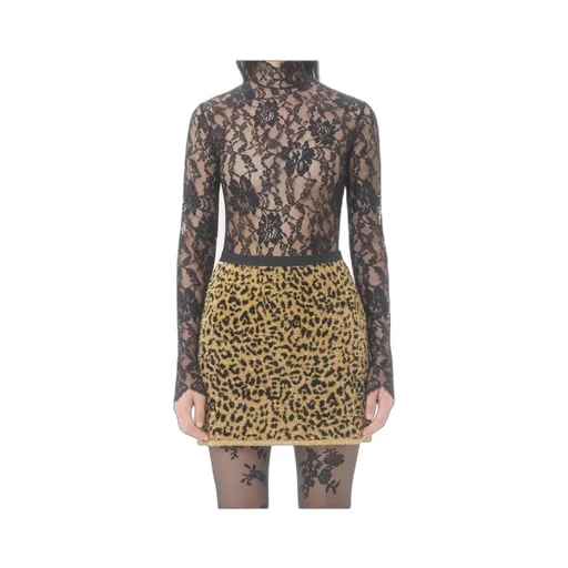 Valentino Lace Detailed Mock Neck Bodysuit