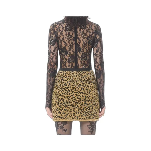 Valentino Lace Detailed Mock Neck Bodysuit