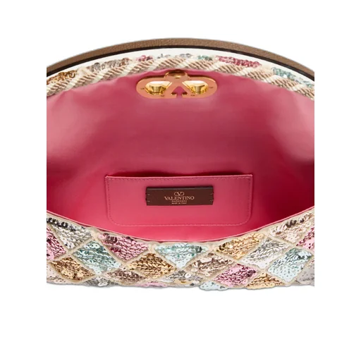 Valentino	Vain Soft Embellished Foldover Top Small Shoulder Bag