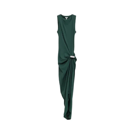 Draped Fine-Ribbed Dress